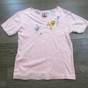 Disney store VINTAGE embroidered Winnie the Pooh V-Neck Shirt